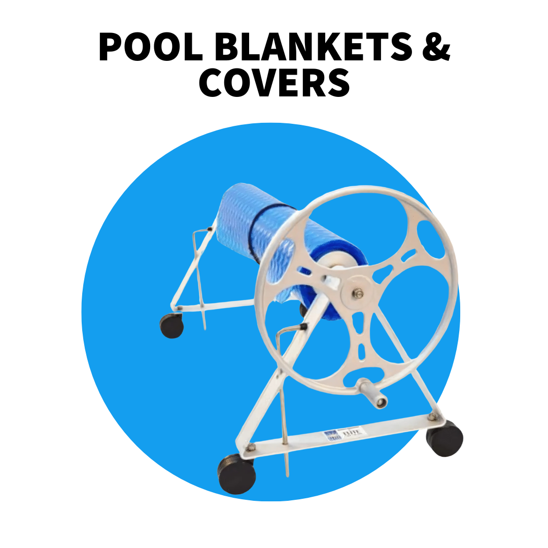 A blanket pool cover on a roller